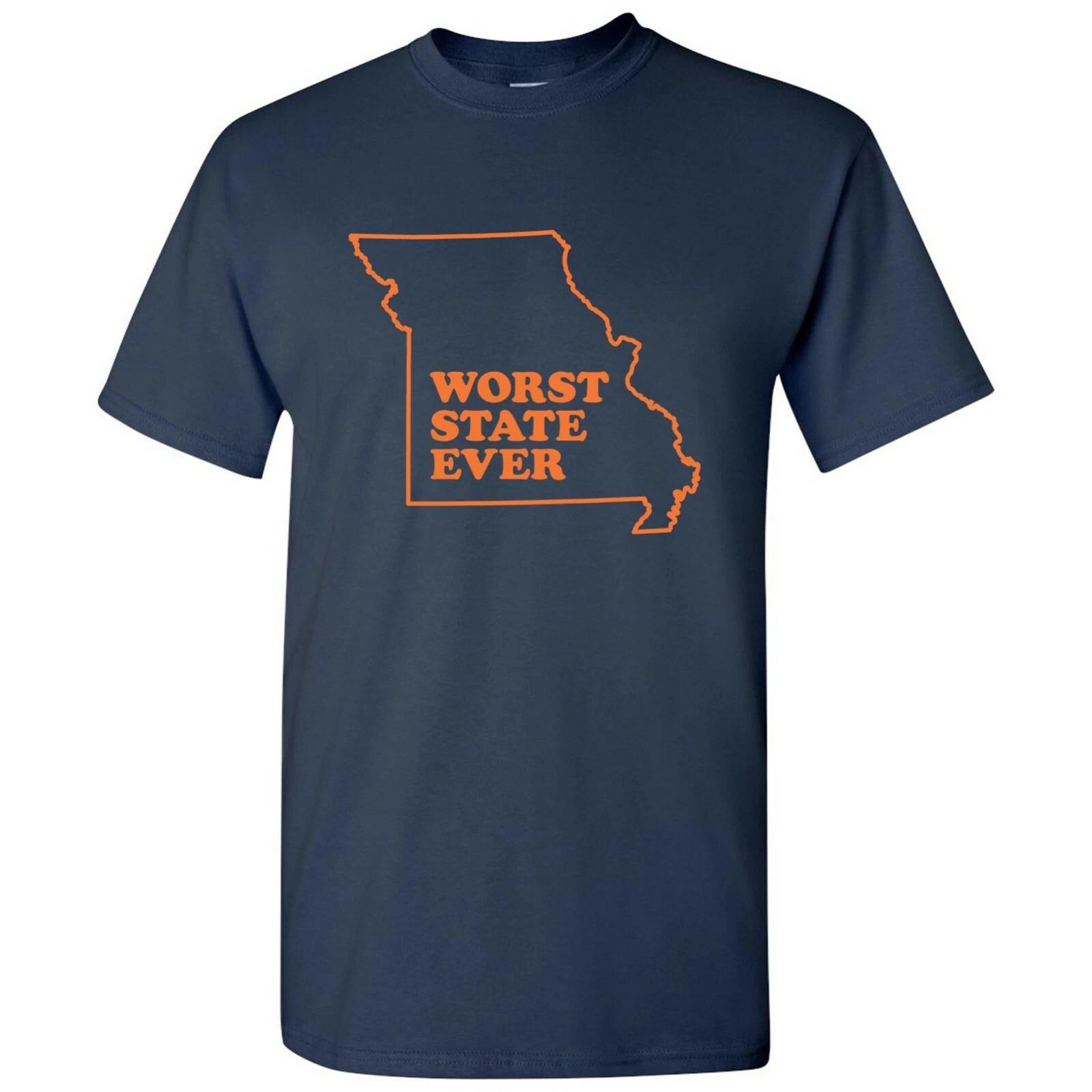 Missouri Worst State Ever Basic Cotton T-Shirt - Navy L