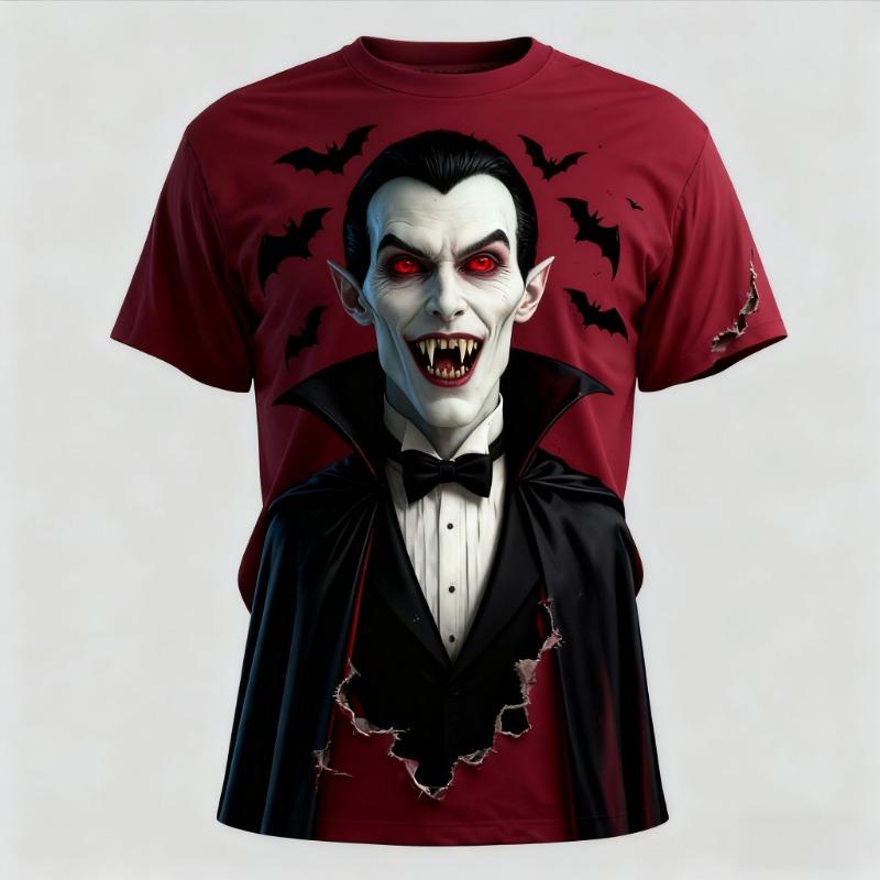 Summer T-shirt Halloween Elements Zombie Horror Party Adult Oversized Women's Mens Children's