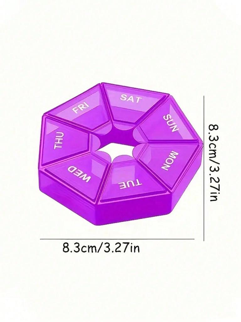 1 pz Scatola Portapillole a 7 Scomparti, Mini Contenitore Portatile da Viaggio per Medicine, Scatola Multiuso in Plastica Sigillata con 7 Divisori per Farmaci