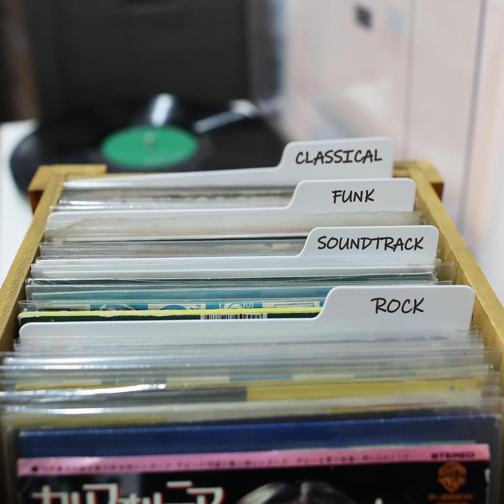 10 pcs Vinyl Record Dividers 7.9 Inches White Double-Side Plastic Record Organizer for 7 Inch Vinyl DVD Record Organization