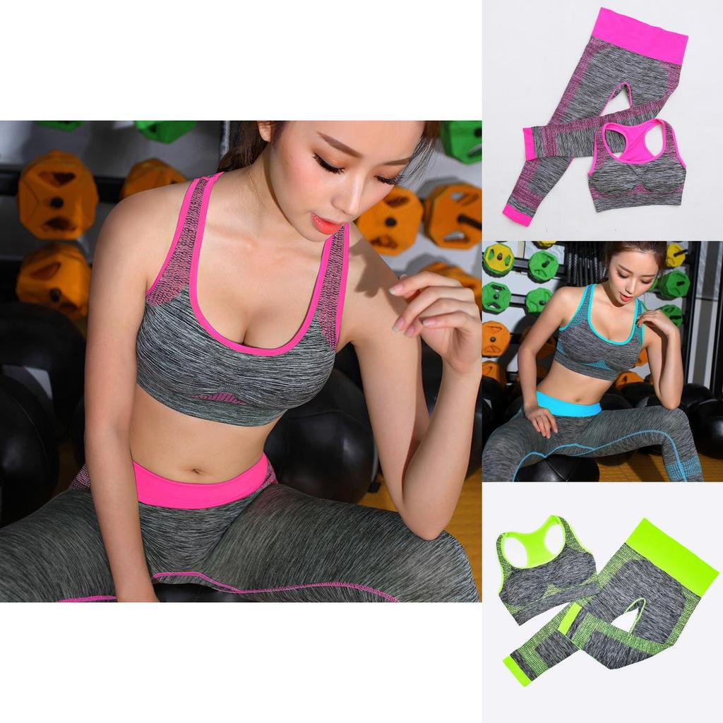 Premium Quality Fitness Workout Clothing Women's Gym Sports Running Girls Slim Leggings And Tops