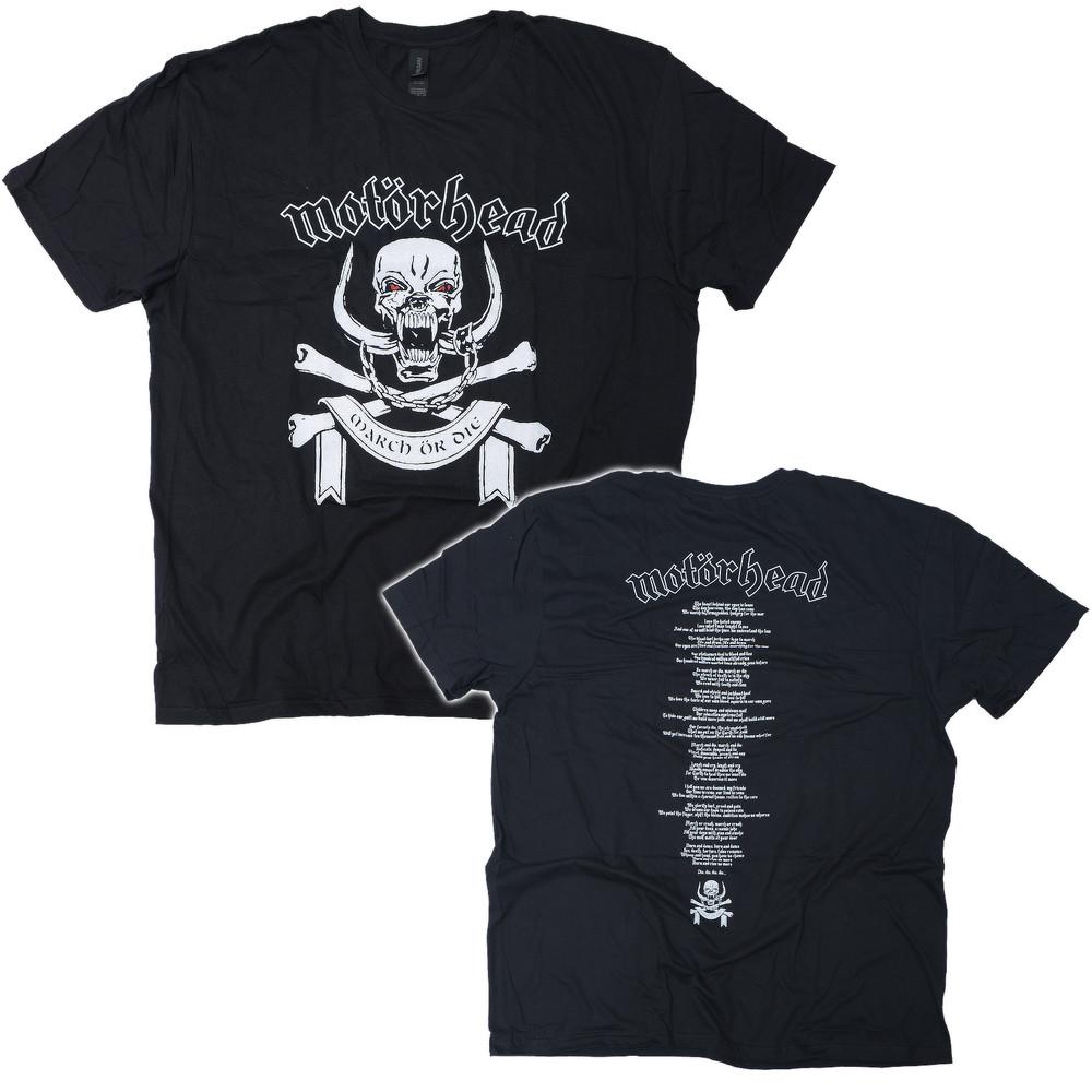 

Motorhead T Shirt Official March Or Die Lyrics Black New M
