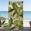Botanical Green Leaf Microfiber Beach Towel 1 Piece Set 2D Flat Printed Sandproof Waterproof Holiday Sea Sunbed Lounger Towel