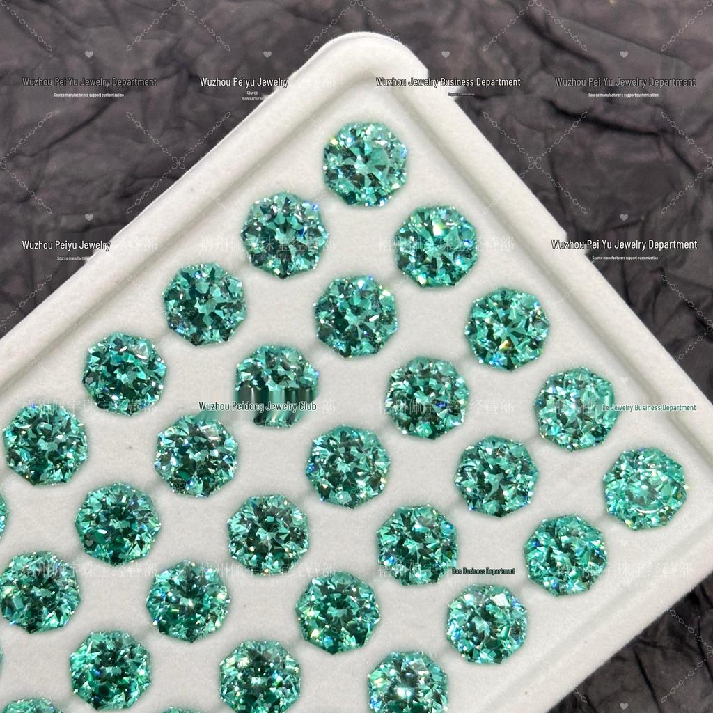 Octagonal Queen Cut Zircon Gem, 6/8mm, Super Sparkle Coated for DIY Jewelry