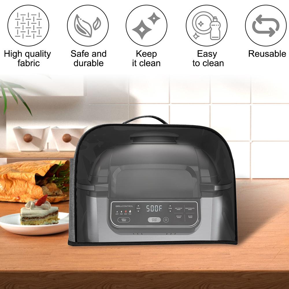 For Ninja Foodi Grill Kitchen Dust Cap Oxford Fabric Air Fryer Hood Toaster Cover Household Bread Baking With Storage Pockets