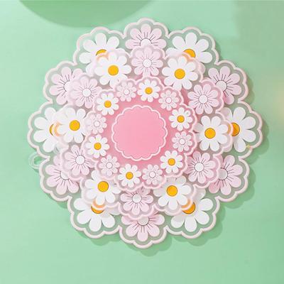 Dekori Pot Mat Silicone Heat-resistant Holder Stylish Floral Design Insulation Pad Cute Hinagiku-chan Coaster Waterproof Multi-purpose Non-slip Thick