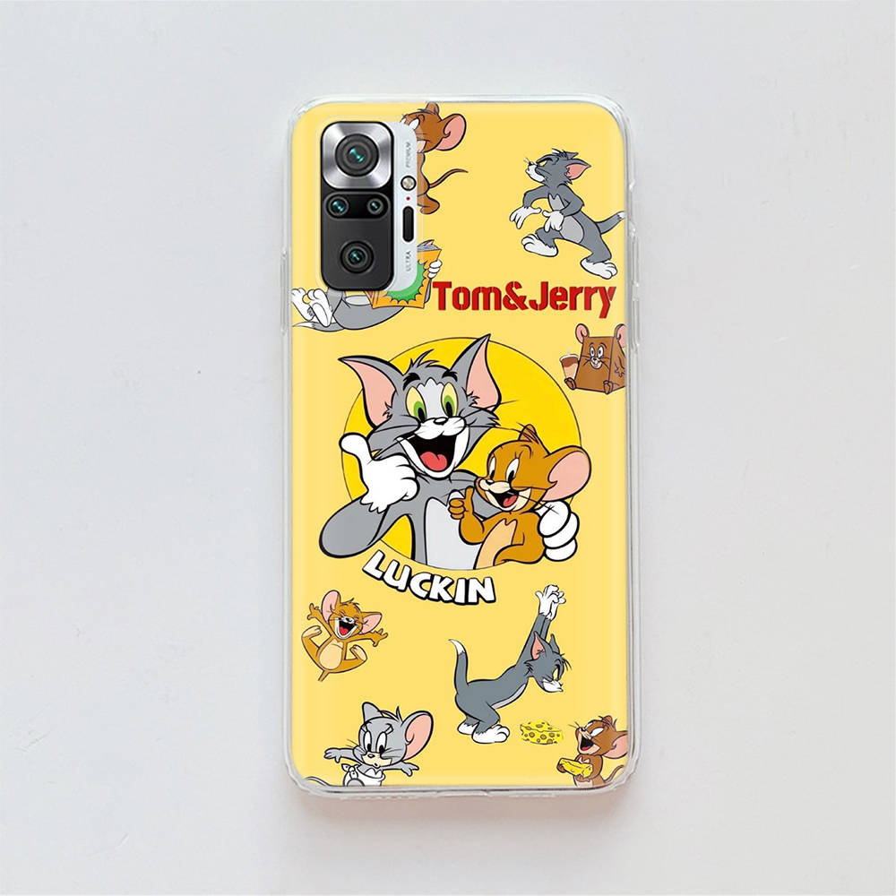 Transparent Case for Samsung A04 A14 A23 A34 A54 M23 M33 M52 M53 Realme Narzo 50 50I 50a Prime C35 C55 C30S 10 9 Pro T-92 Tom Jerry Cat