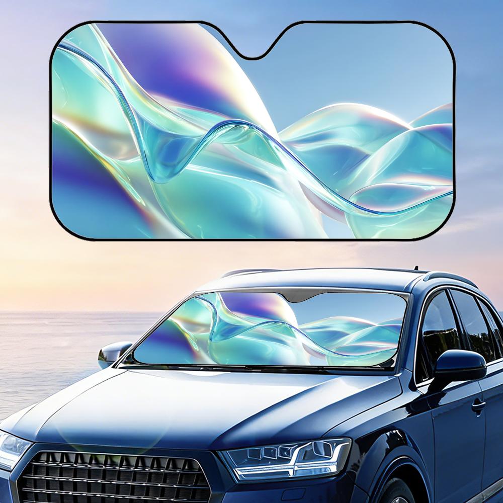Glassmorphism Sun Visor Foldable Car Windshield Sun Shade UV Protection Reflective Heat Insulation Reusable Cover