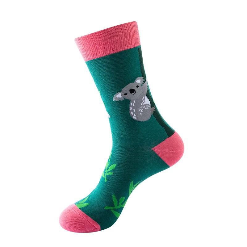 Stylish Mid-Calf Socks Men Women Animal Fruit Galaxy Print Casual Cotton