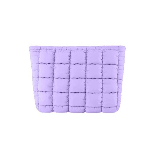 Cosmetic Bag Compact Size Quilted Makeup Bag with Top Zipper Closure Spacious Inner Pocket Easy to Clean Travel Cosmetic Organizer