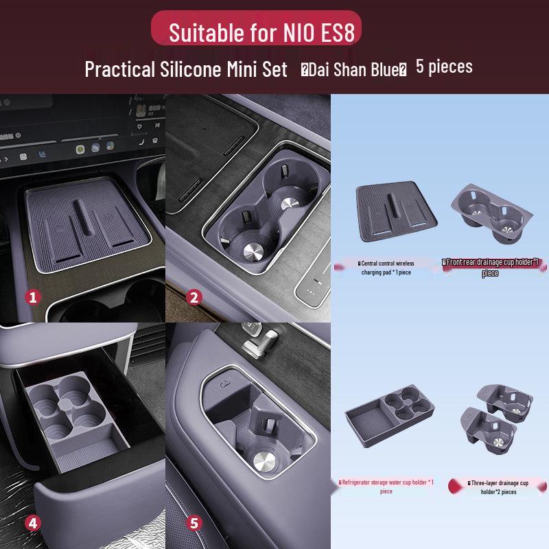 Nio ES8 Silicone Cup Holder: Fits 26 Models, Anti-dirty Protective Cover, Car Interior Decoration Accessory.