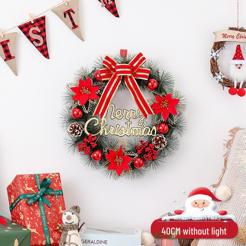 Christmas Wreath - 40/50/60cm Holiday Decorations & Ornaments for Door Hanging