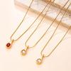 Elegant Water Drop Zircon Clavicle Necklace - Stainless Steel, Simple Luxury
