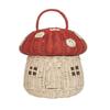 Rattan Woven Mushroom Basket Hand Woven Wicker Boxes Vacation Picnic Baskets Bohemian Portable Storage Boxes Sundries Organizer