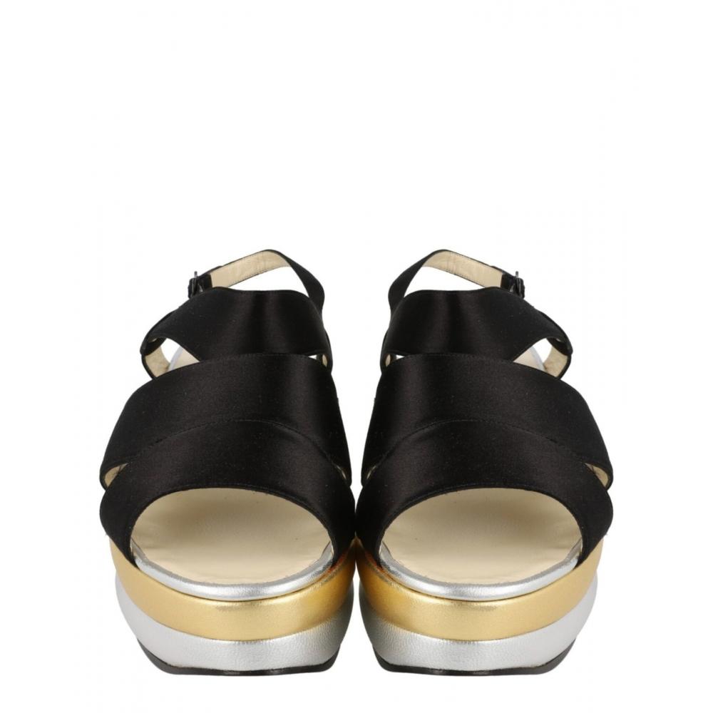 Salvatore Ferragamo Balance Archive Limited Edition 1938 Wedge Sandals Black