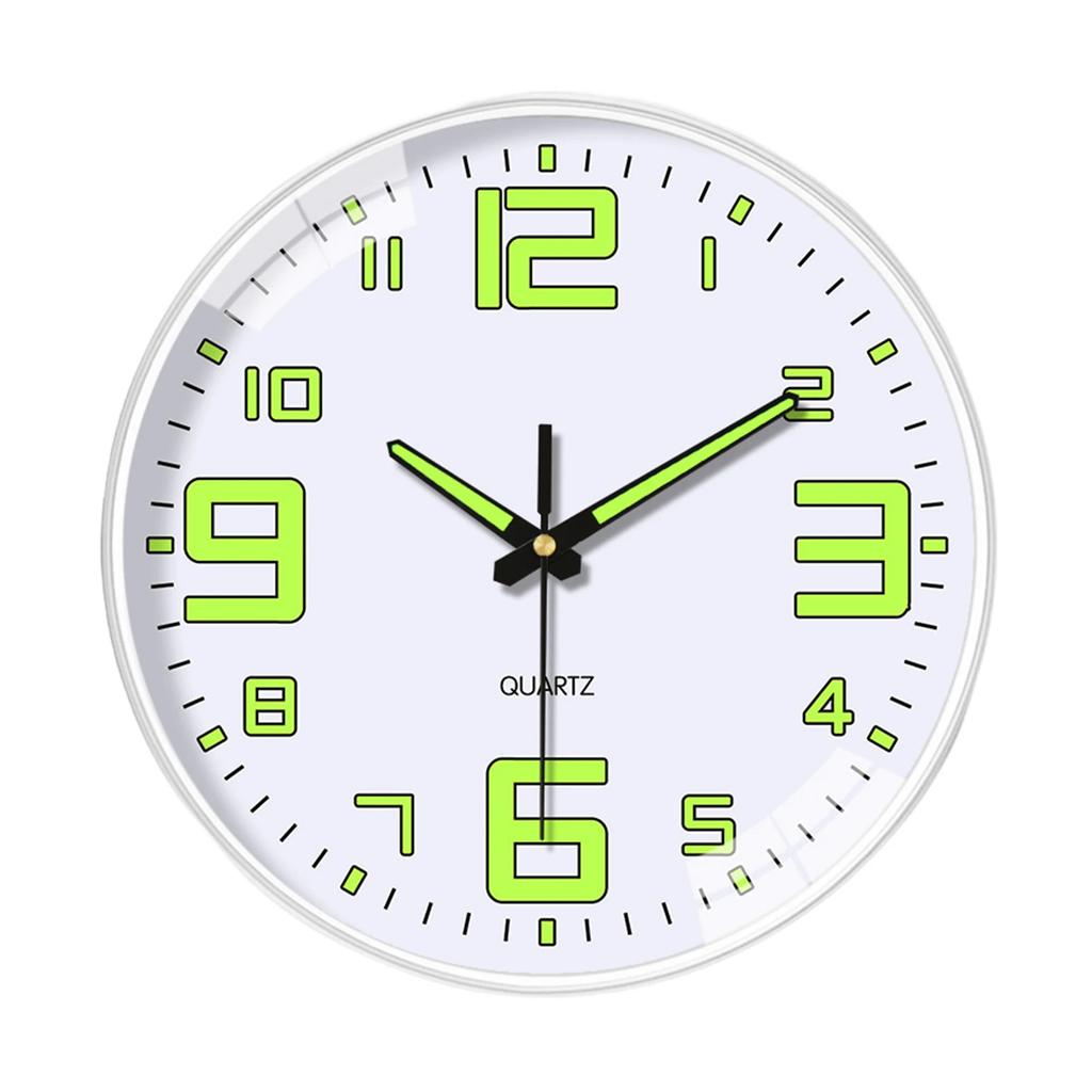 20cm Luminous Wall Clock No Punch Wall Clock for Home Use Silent Movement Easy To Read Glow-in Dark Clock For Living Room Clock