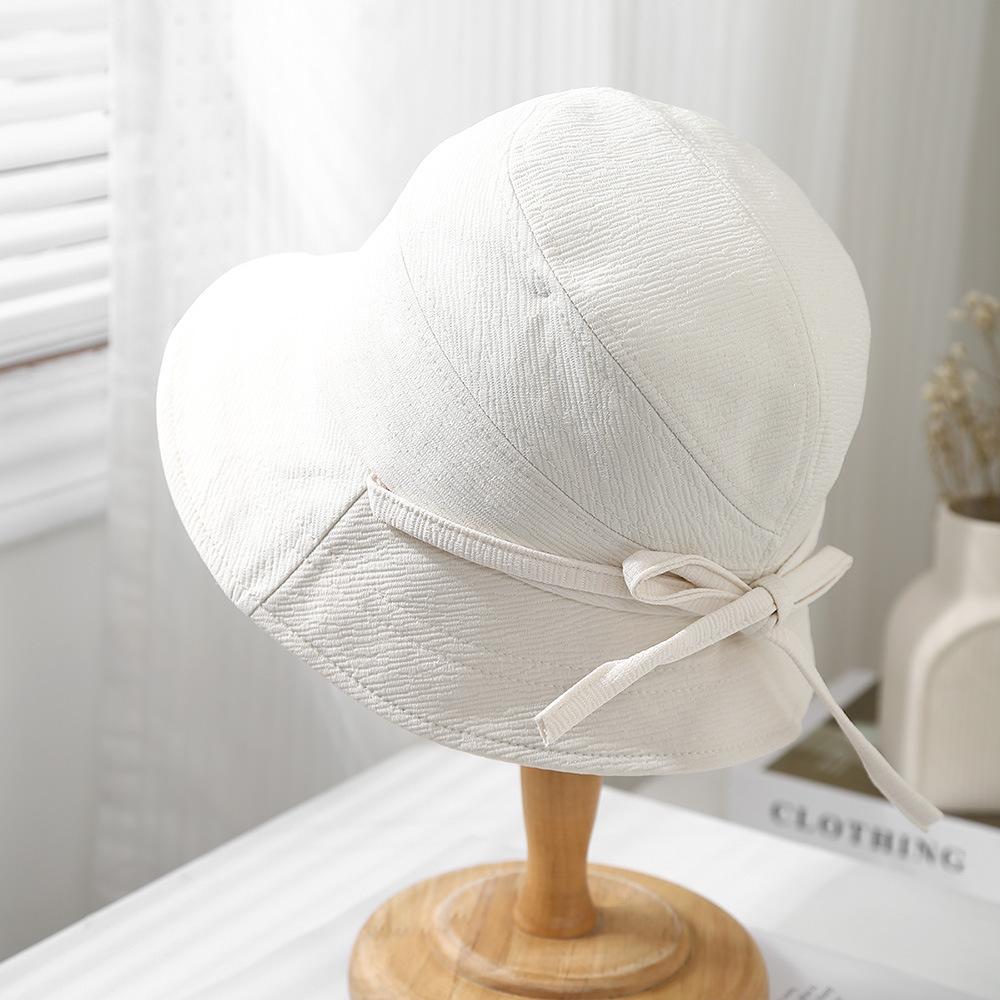 Outdoor Hat Children Lace Up Fisherman Hat Children Spring and Summer Temperament Versatile Big Brim Sunshade Sunscreen Basin Hat Shows Small Face
