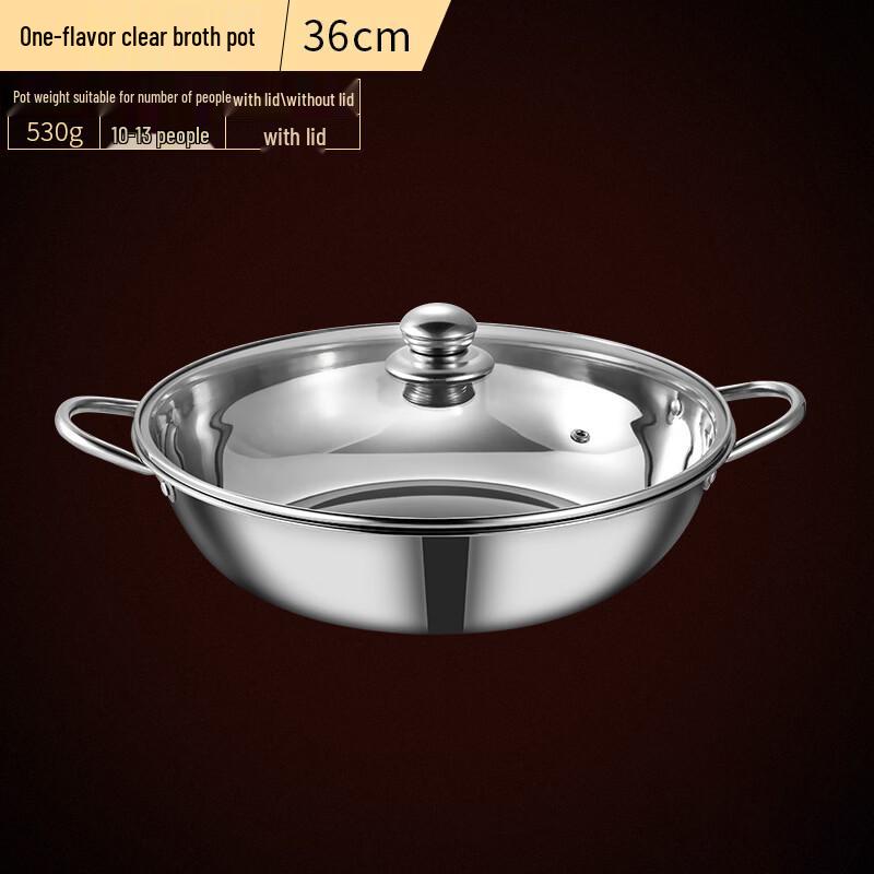 Jingzhouyuan Verdickter Edelstahl-Hot Pot mit Doppelgriffen