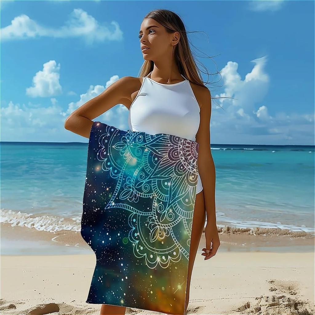 Universe Space Pattern Beach Towel for Family Stuffs Friends Gifts Quick-Dry Sand Free For Bath Yoga Beach Camping Swimming GYM