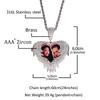 Zircon Love Pendant DIY Flip Inlaid Zircon Photo Pendant Creative Personality Copper Electroplated Hip Hop Necklace