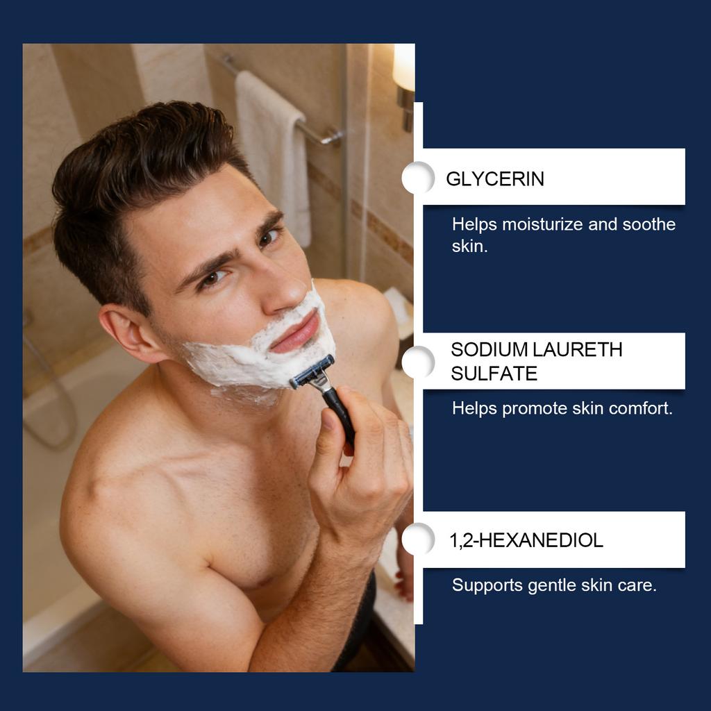 Men's Smooth Shaving Cream - Daily Use Shaving Product With Refreshing And Non-Greasy Texture, Light And Gentle Care Cream