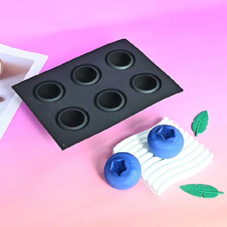 Silicone Molds For Baking Blueberry Shape Mousse Cake And Dessert Puddings with 6 Cavity Design for Home Baking