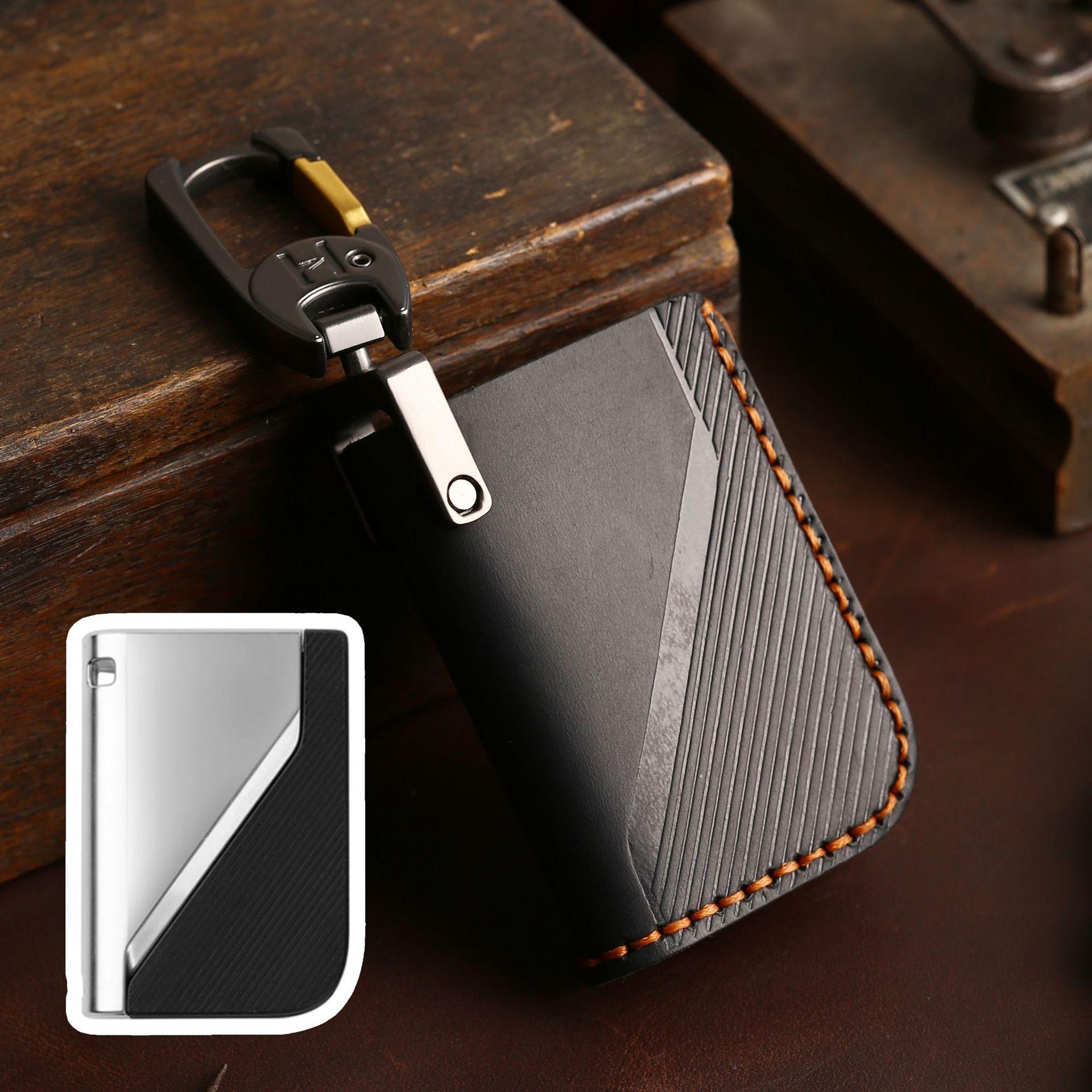 

Suitable for Lynk & Co 05 key bag, new leather car key case, 2020 retro key cover. чёрный
