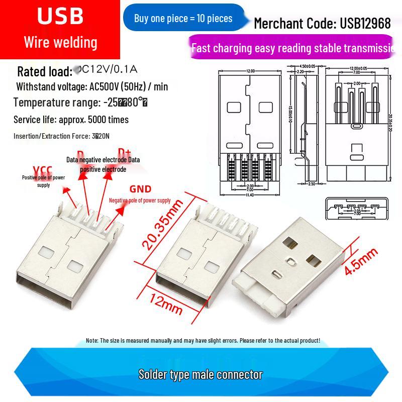 USB 3.0 Type A Male To Female 90/180 Degree and Type B Female Square Port Connector