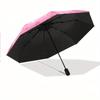 Automatic Folding Umbrella Pink and White Stars. Portable Collapsible Design, Casual Outdoor Accessory, Christmas Birthday Fes