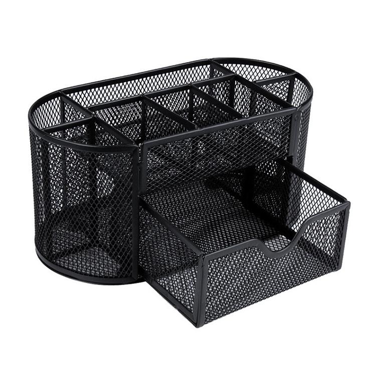 Most Popular in 2024 Desk Organizer 9 Grids Metal Mesh Office Pen Pencil Holder