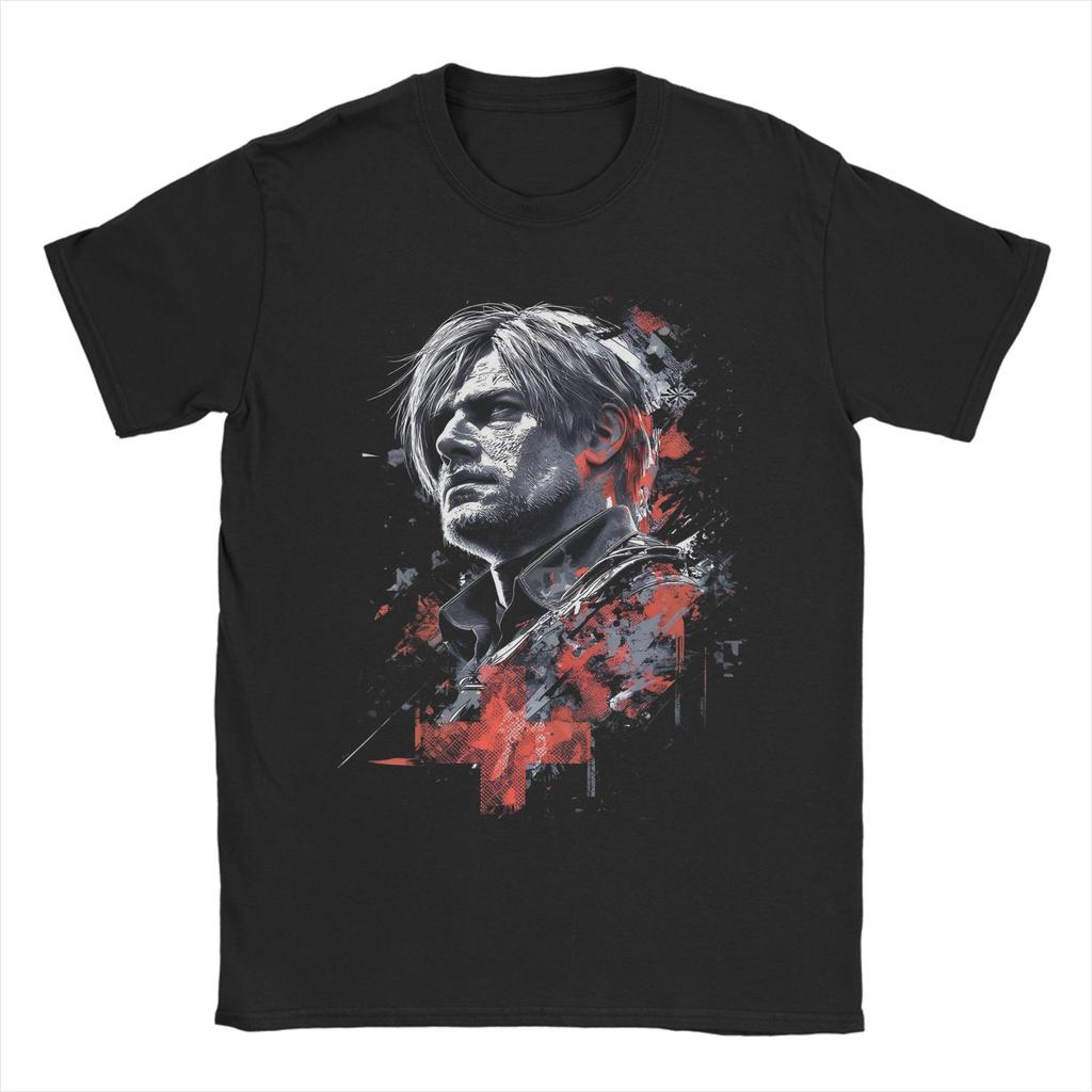 Męskie Koszulki Leon i Grace Resident Evil Requiem 100% Bawełna Ubrania Zabawne Krótki Rękaw Okrągły Dekolt T-shirty Koszulka