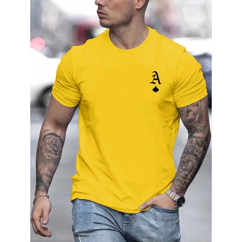 

Soft Comfort Top Fashion Printed Short Sleeve Casual T-Shirts Men’s 3XL жовтий