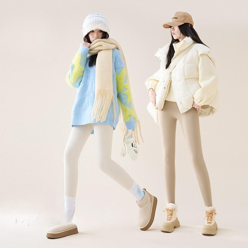 Brushed Shark Skin Women Winter High Waise Tummy Control Fleece Lined Yoga Pants Thick Warm Elastic Thermal Leggings