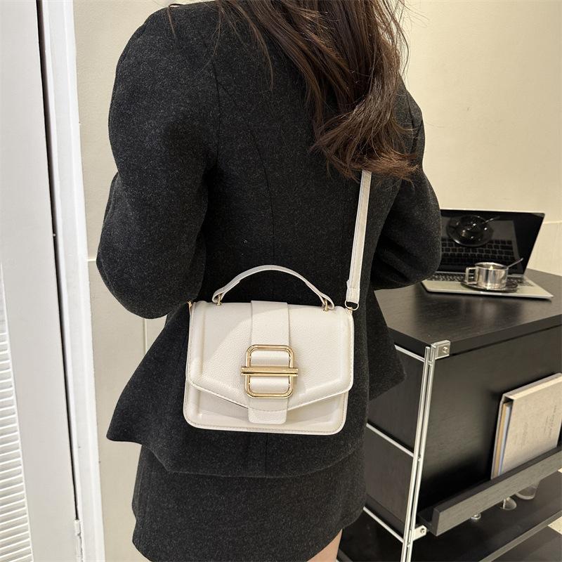 Bolsa transversal de couro sintético da moda para mulheres, cor sólida, versátil, bolsa de ombro mensageiro para passeios e viagens