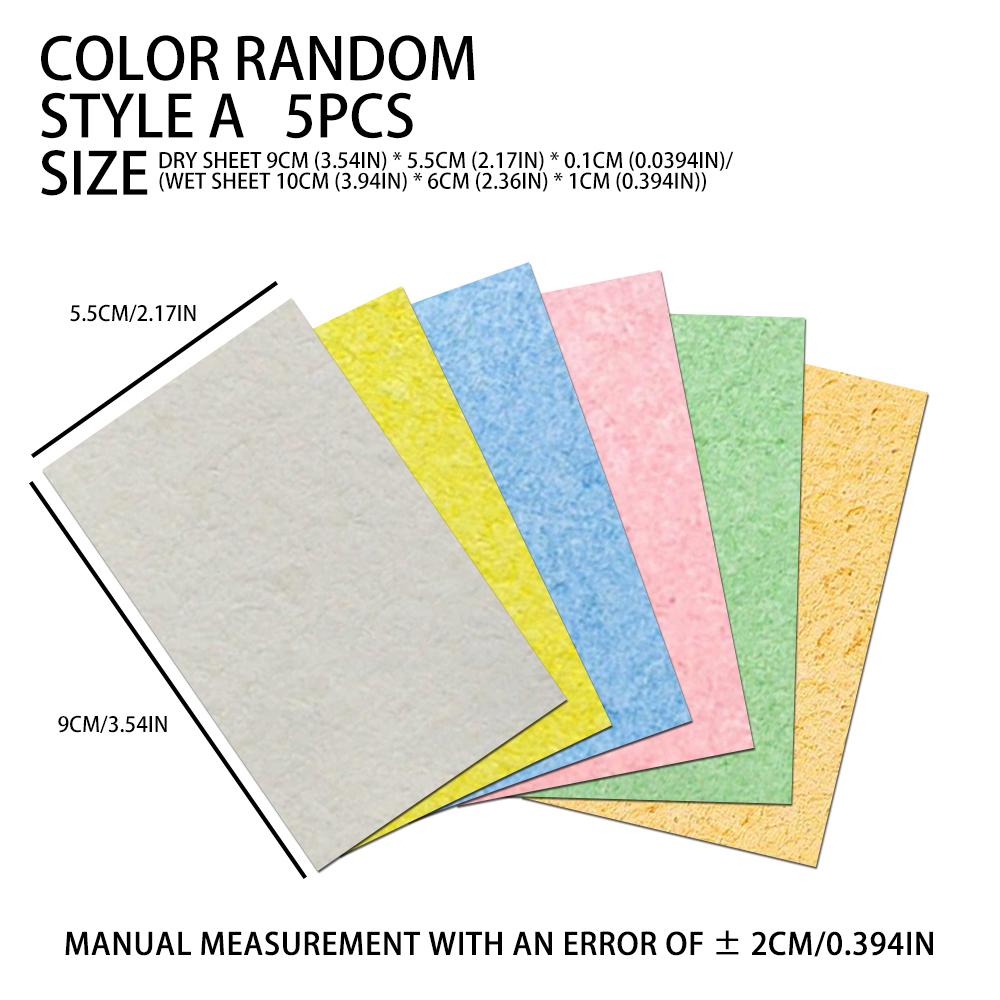 5pcs Compressed wood pulp dishwashing cotton, water swelling pulp sponge, kitchen absorbent towel, cleaning block cloth