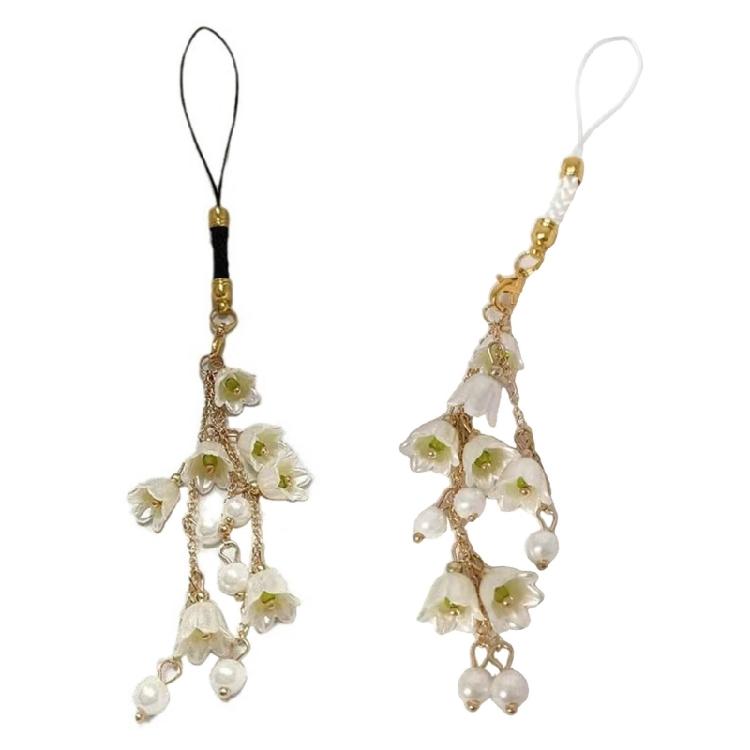 Fashion Orchids Phone Charm Cute Accessory Flower Pendant Keychain Car Keyring