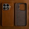 Genuine Leather Waxed Oil Texture Case for Xiaomi 17 Pro Max 14 Ultra 15S Pro 14 Premium Business Slim Fit Cowhide Anti Drop Cover