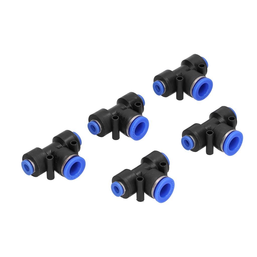 10Pcs Pneumatic Connectors Plastic Air Hose T Tube Push To Connect Tee Union PEG6?12?6