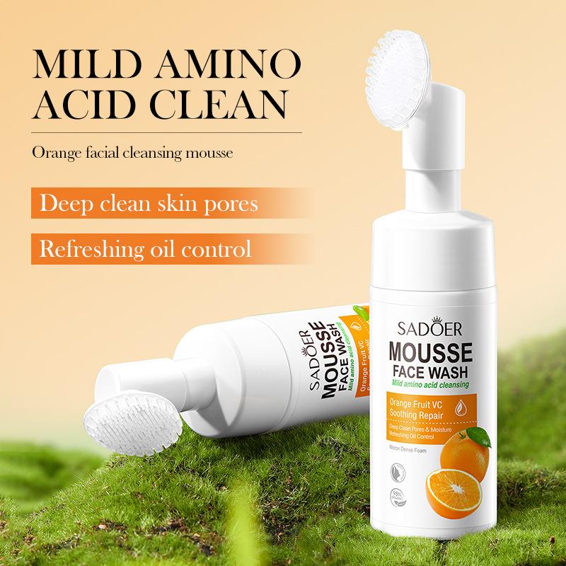 SAODER Fruits Facial Cleanser Face Wash Foam Massasge Cleansing Mossee Moisturizing Hydrating Korean Skin Care