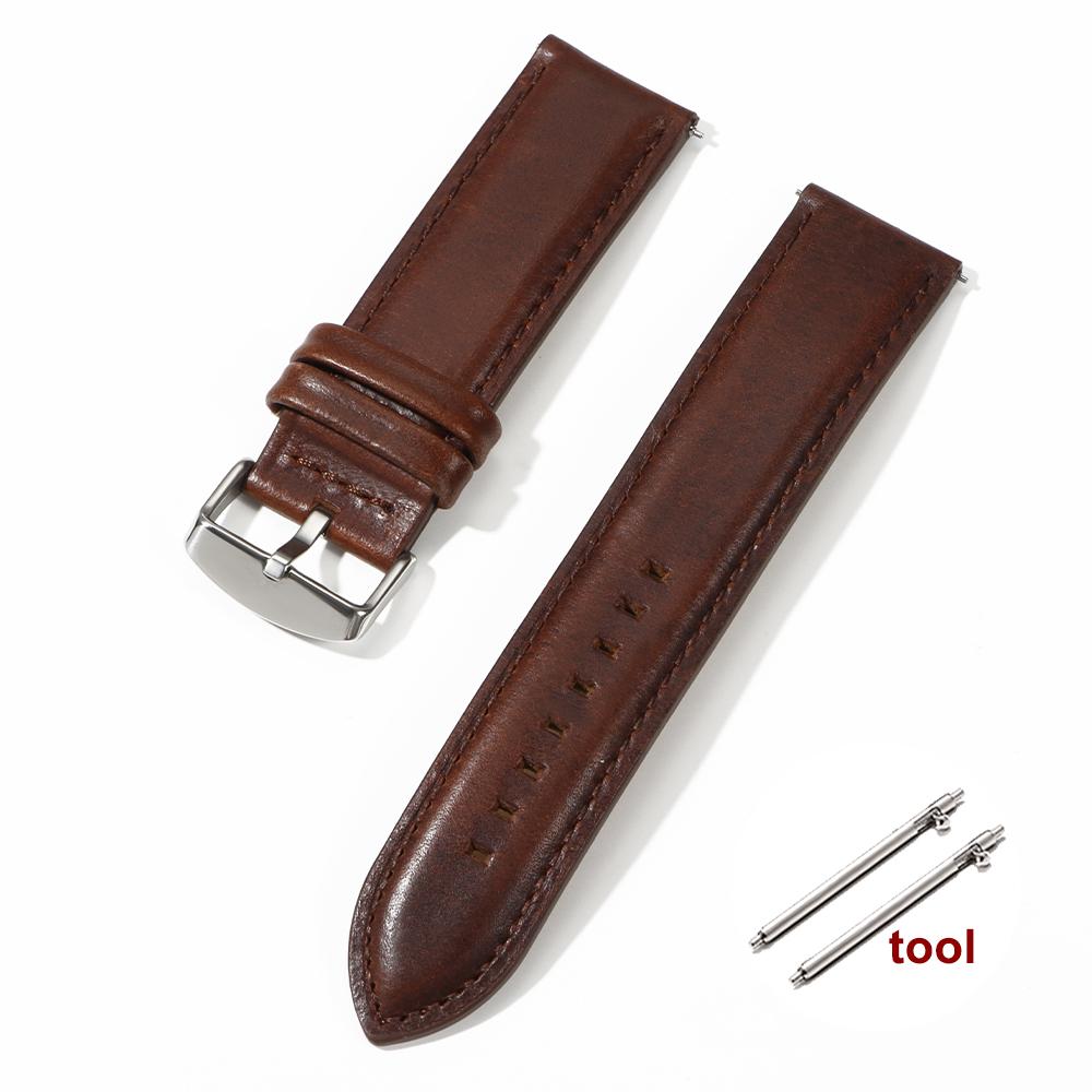 Genuine Leather Watchband Strap 18mm 20mm 22mm 24mm 26mm Quick Release Black Brown Wristband for DW Daniel Wellington Bracelets