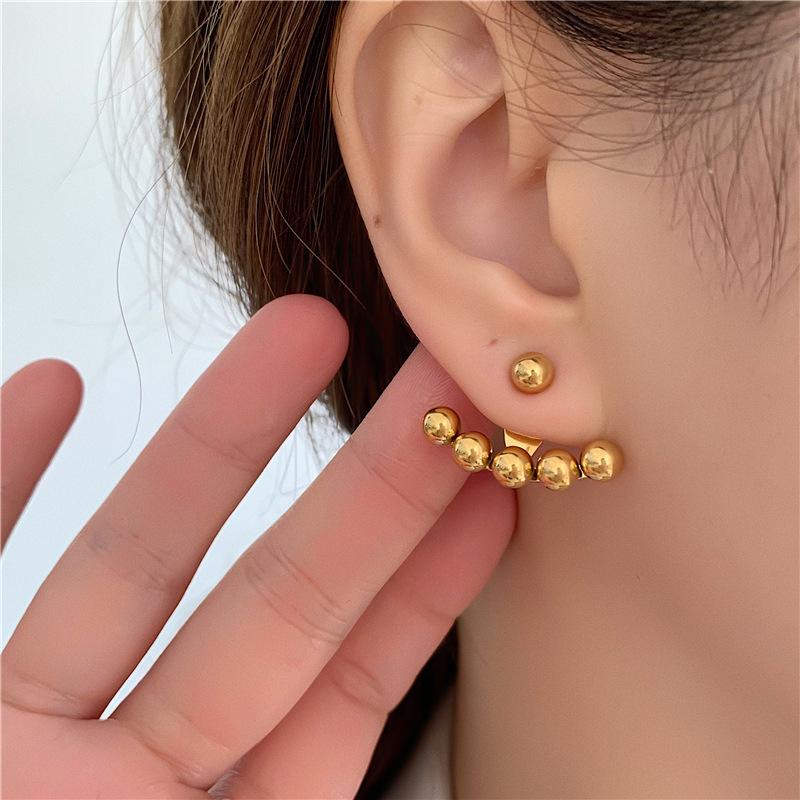 Stylish Titanium Steel Back-Hanging Ear Studs for Women – Summer Fashion Trend