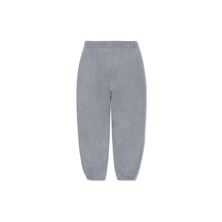 Li Ning Sports Fashion Series Embroidered Loose Knit Cuffed Sweatpants Men Sweatpants Gray AKLRG11-3