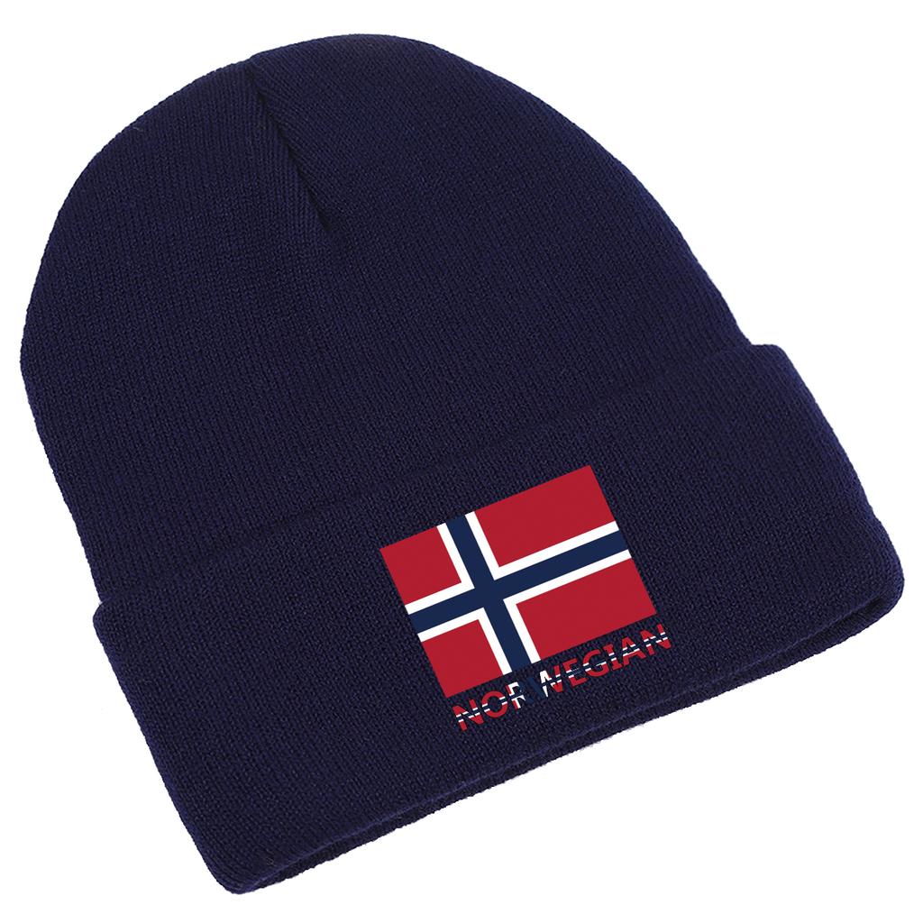 Norvegian Flag Print Winter Hats Unisex Knit Hat Beanie Winter Hat for Women Solid Casual Knitted beaniesPerfect For Urban Style