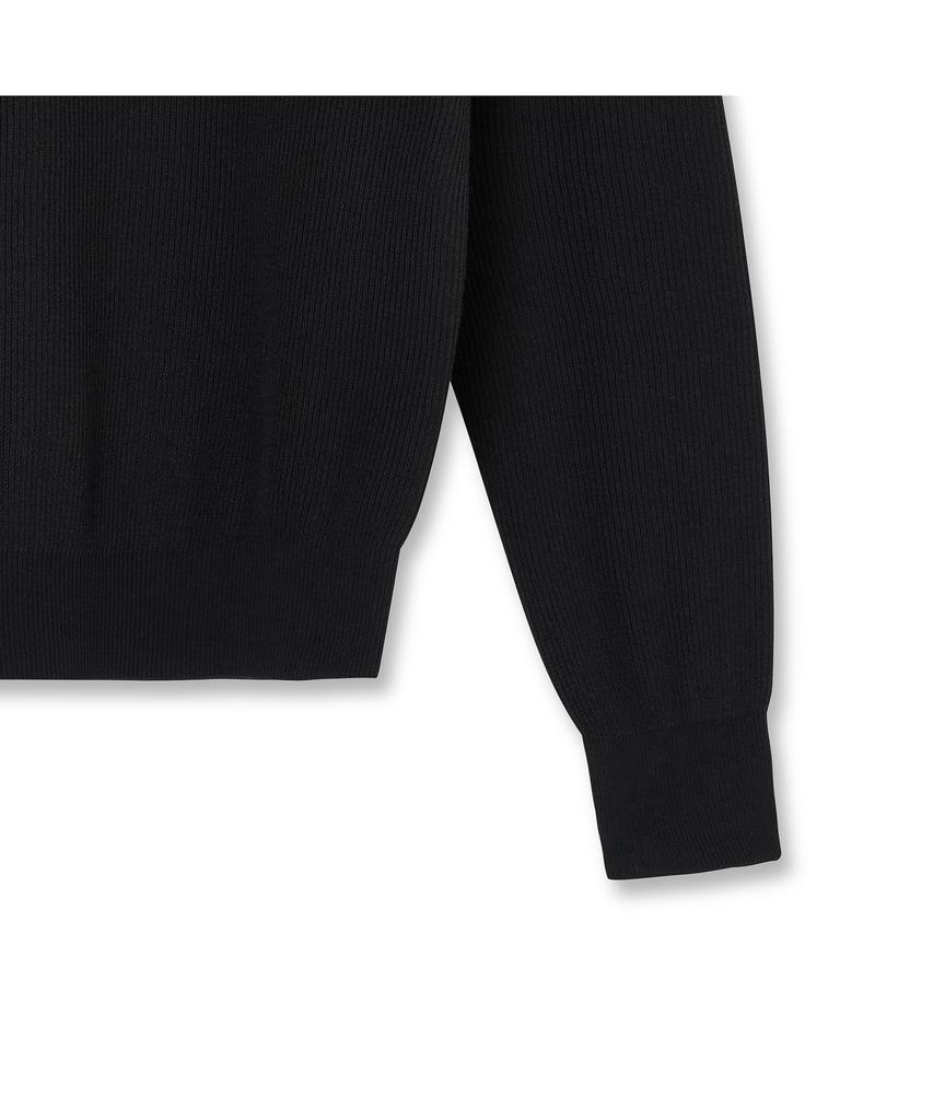 IOLO Light Cotton V-Collar Sweater_Black