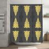 Gold Plated Decorative Shower Curtain Set with Tassel Rod Pocket for Bathroom Home Decoration Gray Yellow