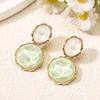 Asymmetric Water Pattern Oval Earrings, Creative Irregular Design, Personalized And Fashionable Earrings.