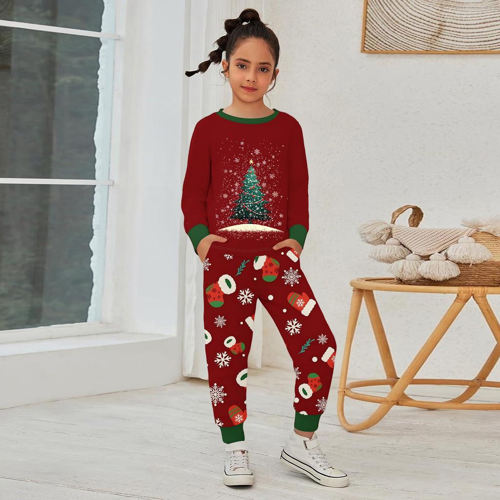 Children's Fashion Suit Skirt Round Neck Long Sleeve Top Pants