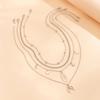 Layered Chain with Moon and Stars Pendant Necklace for Women Trendy Charms Chain Accessories on Neck Fashion Jewelry Female Gift