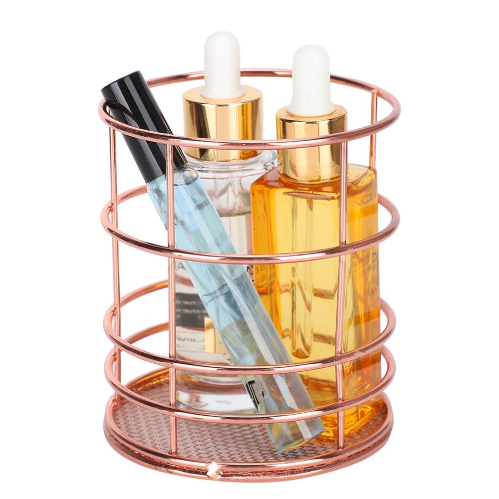 2Pcs Stainless Steel Pen Holder Hollow Design Storage Container Stainless Steel Pen Holder  Desktop