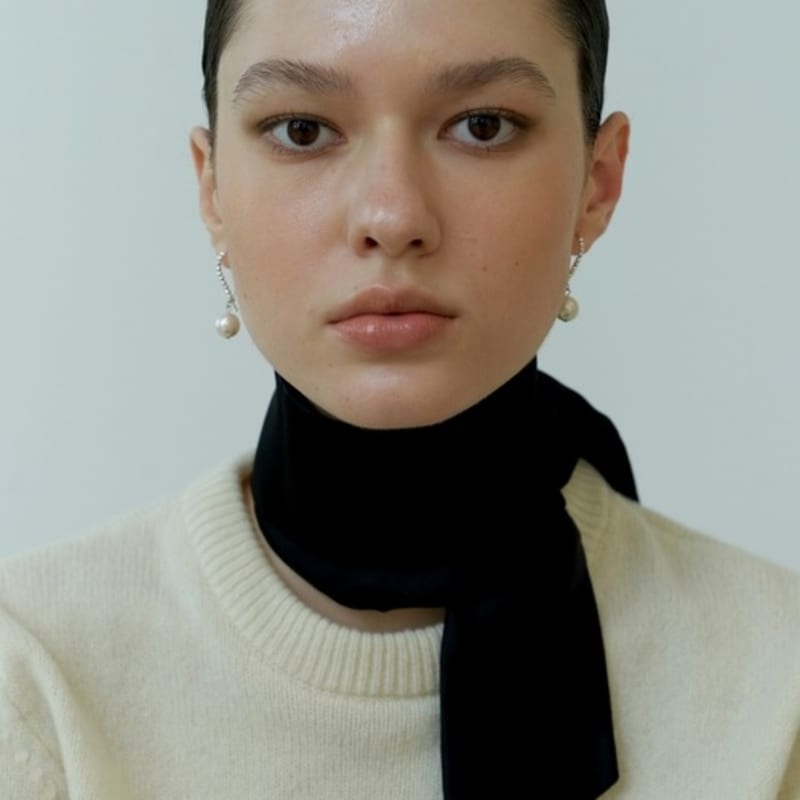 LOVE ME MONSTER Two-Way Long Silk Scarf_BK